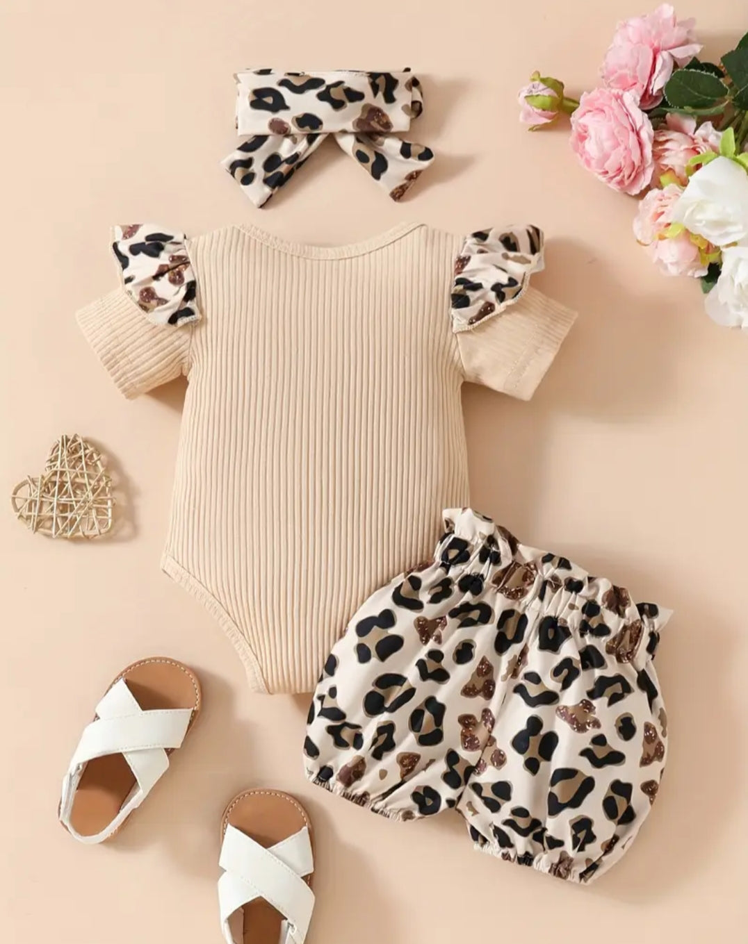 Ley Bebe Renk Bloklu Şortlu 3Parça Takım