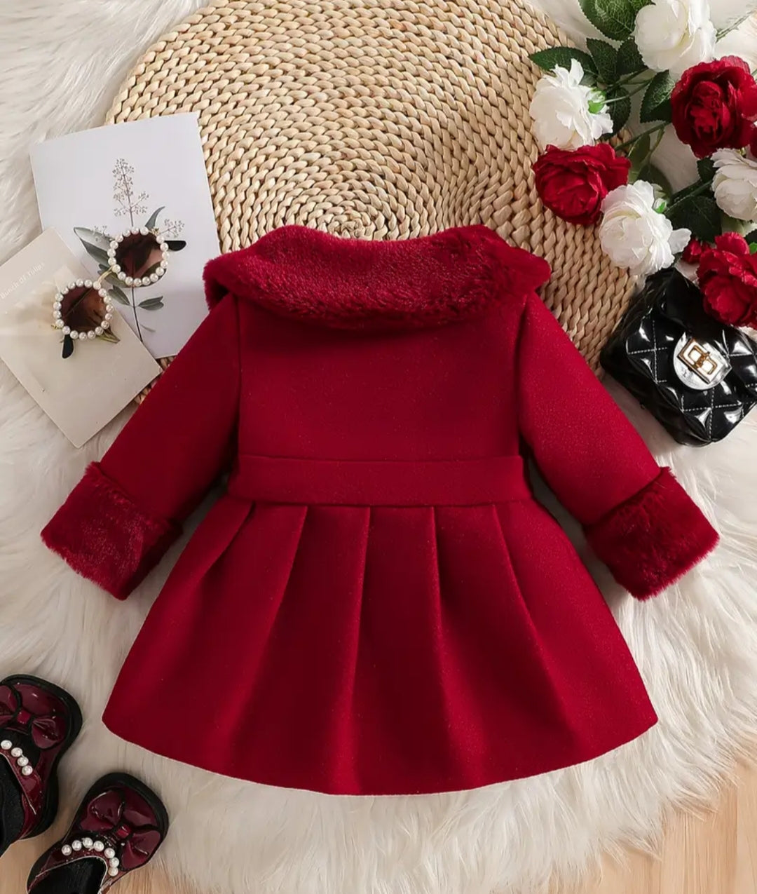 Ley Bebe Fiyonklu Peluş Yaka Kaban